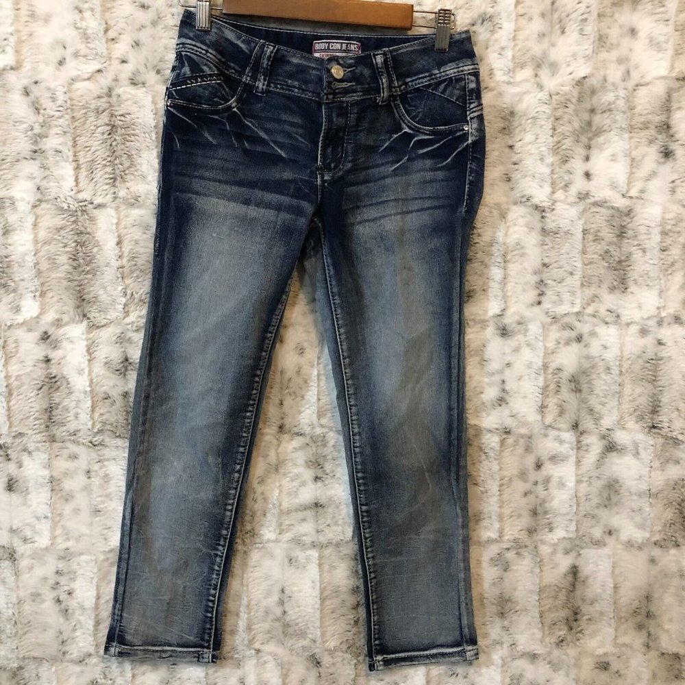 Amethyst Body Con Jeans Capri Skinny Sz 5 Dark Wash Stretch Tone